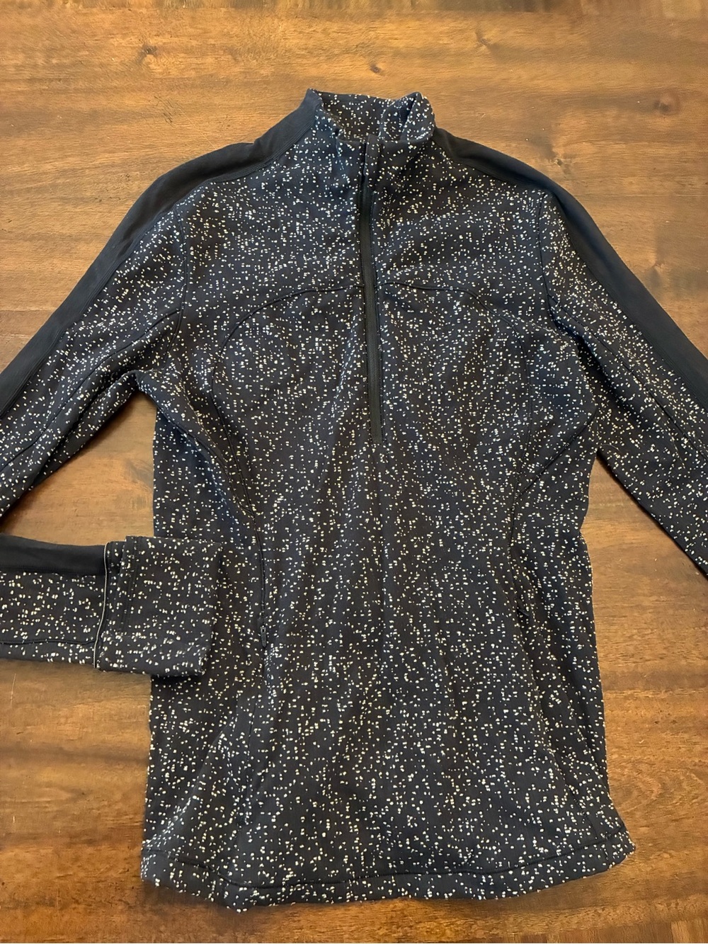 Lululemon Run Briskly 1/2 Zip Size 10 Pullover Magnetized Jacquard Black White